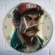 Настенные часы круглые 27 см Бруталити игра Super Mario - 1425 цвет черный