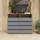 Комод Furniture integration Абрау 6 ящиков 120.2x42.6x97.1 см ЛДСП цвет дуб золотой/графит серый