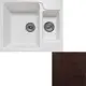 Мойка для кухни врезная Granicom G-011 50.2x60.2 см глубина чаши 20 см искусственный камень цвет шоколад
