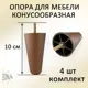 Ножка для мебели Элимет Н100 конусообразная пластиковая темный дуб 4 шт.