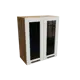 Навесной шкаф Глетчер верхний со стеклом 60x71.60x31.80 см фасад белый ЛДСП каркас дуб вотан ЛДСП Сурская Мебель