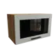Навесной шкаф Глетчер верхний горизонтальный со стеклом 60x35.80x31.80 см фасад белый МДФ каркас дуб вотан ЛДСП Сурская Мебель