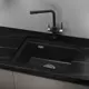 Мойка для кухни Online Comfort врезная/подстольная 5553 55.50x45 см глубина чаши 20 см кварцевый песок цвет черный матовый