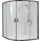 Душевой уголок Aquatek AQ ARI 00000126034 1/4 круга 21x54см черный профиль эффект стекла прозрачный