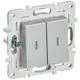 Выключатель проходной встраиваемый Iek Skandy SK-V22-1-10-K23 2 клавиши с подсветкой цвет серебряный
