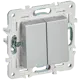 Выключатель встраиваемый Iek Skandy SK-V20-0-10-K23 2 клавиши цвет серебряный