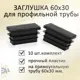 Заглушка Элимет 60x30 мм для профильной трубы 10 шт черная