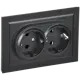 Розетка встраиваемая Iek Brite BR-R21-16-K02-F с заземлением цвет черный