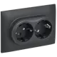 Розетка двойная встраиваемая Iek Skandy SK-R21-16-K48-F с заземлением цвет титан
