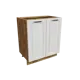 Навесной шкаф Прага 70x81.60x47.80 см фасад белый МДФ каркас дуб вотан МДФ Сурская Мебель