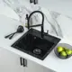 Мойка для кухни из искусственного камня Wisent WA11-11 Мрамор Черно-белый 505x510