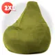 Кресло-мешок Puffgarden XXL 85x125 см велюр цвет зеленый