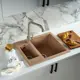 Мойка для кухни из искусственного камня с двумя чашами Gerhans C01-23 терракот 605х490мм