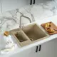 Мойка для кухни из искусственного камня с двумя чашами Gerhans C01-21 песочная 605х490мм