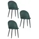 Набор стульев 3 шт Hesby Evoke synchrony 45х78х55 см велюр цвет черный/зеленый