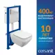 Комплект инсталляция с унитаз Cersanit CREA SQUARE 68300 безободковый унитаз быстросъемное сидение