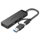 Концентратор Vention OTG USB-C+USB 3.0/4xUSB 3.0 порта черный 0.15 м CHTBB