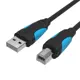 Кабель Vention USB 2.0 AM/BM 1.5 м черный VAS-A16-B150