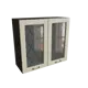 Навесной шкаф МС Ницца 2 двери со стеклом 80x71.60x31.80 см фасад кремовый МДФ каркас белый ЛДСП Сурская Мебель