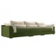 Диван Лига Диванов Пекин 116060 372x90x116 см вельвет цвет бежевый/зеленый