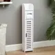 Пенал для ванной комнаты напольный 15x15x80 см пластик цвет белый