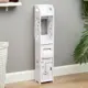 Пенал для ванной комнаты Париж напольный 15x15x80 см пластик цвет белый