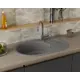 Мойка для кухни Bauedge Gr0146 оборачиваемая овальная 21x49.50 см выпуск с сифоном в комплекте глубина чаши 19 см выпуск с сифоном в комплекте искусственный камень цвет темно-серый