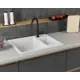 Мойка для кухни Bauedge Gr0169 21x31 см выпуск с сифоном в комплекте глубина чаши 19 см выпуск с сифоном в комплекте искусственный камень цвет белый