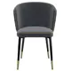 Стул для кухни обеденный Milavio Gl-Fc-02B/2_Черный 57x83x49 см велюр цвет серый/серебристый
