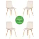 Комплект стульев 4 шт Tetchair Chilly 88x55x45 см вельвет цвет светло-бежевый/натуральный