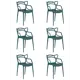 Комплект кухонных стульев 6 шт Dobrin Masters lmzl-pp601 50.5x81x56 см пластик цвет голубой