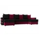 Диван Лига Диванов Венеция 120436 300x85x150 см вельвет цвет черный/бордовый