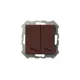 Выключатель встраиваемый Liregus Epsilon IP6+610-001-01E/R 2 клавиши, цвет коричневый