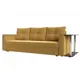 Диван прямой Атланта со столом справа Лига диванов 112480R 230x90x80 см микровельвет цвет желтый