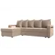 Диван Лига Диванов Гермес левый угол Лайт 112709L 231x90x141 см велюр цвет бежевый