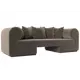 Диван Лига Диванов Кипр 116272 222x77x80 см велюр цвет коричневый