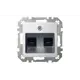Розетка компьютерная двойная встраиваемая Liregus Epsilon IKL-002-01 E/Mt RJ45 цвет серебро