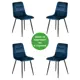 Комплект стульев 4 шт Tetchair Chilly 88x55x45 см вельвет цвет темно-синий/черный