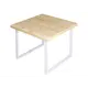 Журнальный столик квадратный Solarius Loft 80x80x50 см без шлифовки и покраски коричневый с белыми ножками