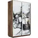 Шкаф-купе фотопечать Мебельная Компания Е1 2 дверный 240x140x45 см 7 полок ЛДСП цвет крафтовый дуб 45ef1001_140240_kt