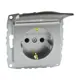 Розетка встраиваемая Mono electric Despina-Larissa 500-002121-118 с заземлением и крышкой цвет серебро