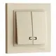 Выключатель встраиваемый Mono electric Despina 102-170025-103 2 клавиши с подсветкой цвет кремовый