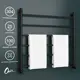 Полотенцесушитель водяной лестница Onix Classic PRO Black 80x80 см нижняя подводка 1/2" нержавеющая сталь цвет черный матовый
