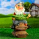Садовая фигура Гномик на мешках с поилкой 34x20x18см