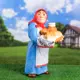 Садовая фигура Хорошие сувениры Бабка хлеб да соль! 53x23x32 см