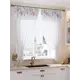 Штора на шторной ленте для кухни Helga Льютики 180x145 см цвет белый