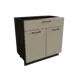 Напольный шкаф с 2 дверцами и ящиком Сурская мебель Мемфис 80x81.6x47.8 см ЛДСП цвет кальяри/атласный серый