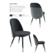 Стул Milavio Луи 46x85x58 см текстиль цвет черный/серый/темно-серый/золотой/черный