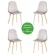 Комплект кухонных стульев 4 шт Tetchair Breeze 44x86x53 см велюр цвет светло-серый/натуральный