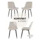 Комплект стульев 4 шт Стул груп AV 405-N02-08(P) BOX 83x58x39.5 см велюр цвет бежевый